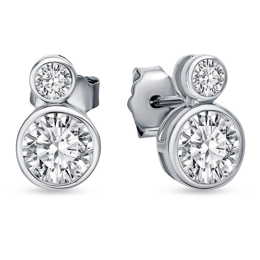 

Серьги пусеты из серебра 585Gold 702009095, фианит, 702009095