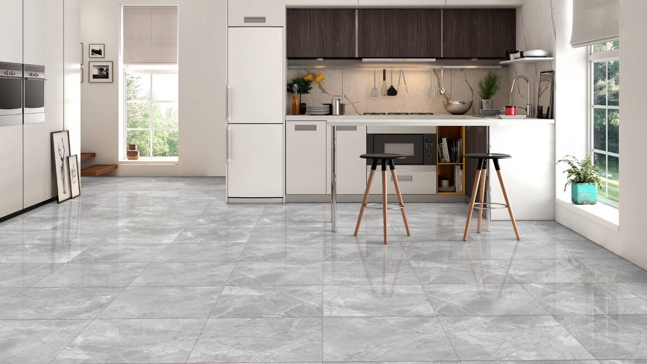 фото Керамогранит на пол/на стену davkeramika opal gris 60x60 полированный 1,44м2