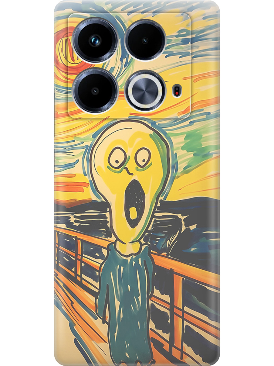 

Силиконовый чехол на Infinix Note 40 с принтом "Искаженный крик", Прозрачный;желтый;синий, 782626451