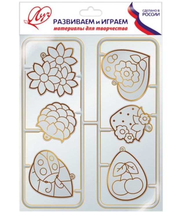 фото Трафарет луч кулончики для рисования витражными красками 6 шт