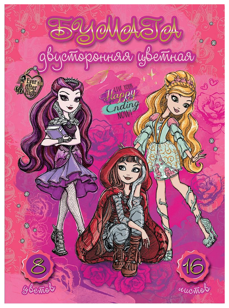 фото Бумага цветная erich krause ever after high а4 двухсторонняя 8 цветов 16 листов erichkrause