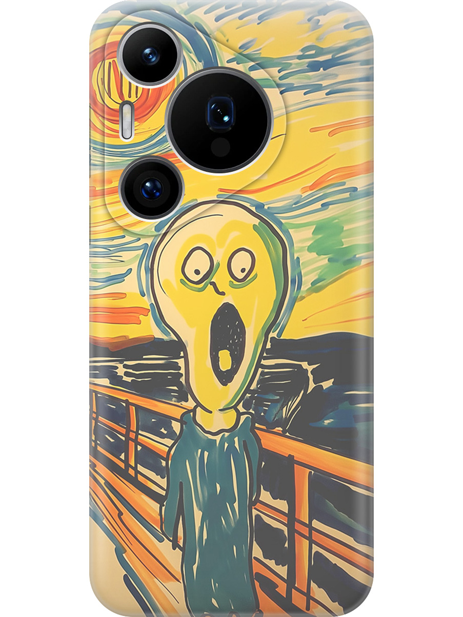 

Силиконовый чехол на Huawei Pura 70 Pro/70 Pro+ с принтом "Искаженный крик", Прозрачный;желтый;синий, 782625251