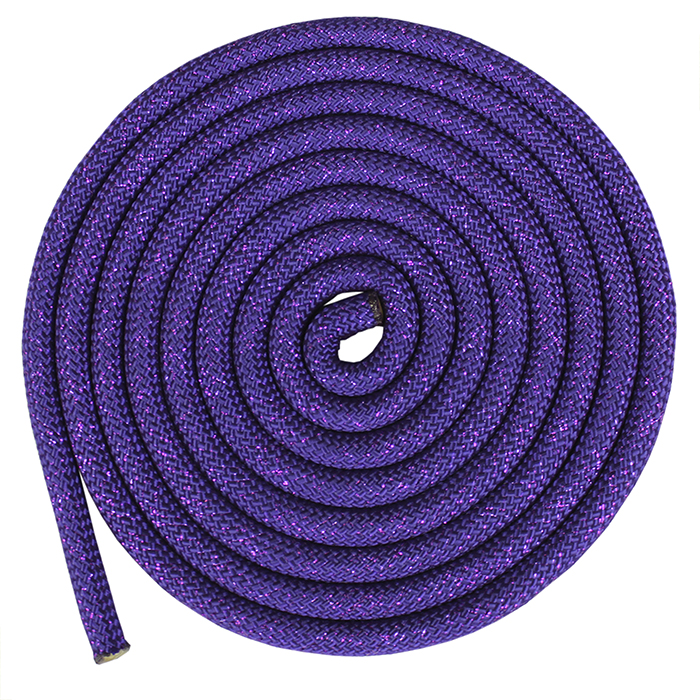 Скакалка для художественной гимнастики с люрексом Грация&Спорт 2,5 м фиолетовая