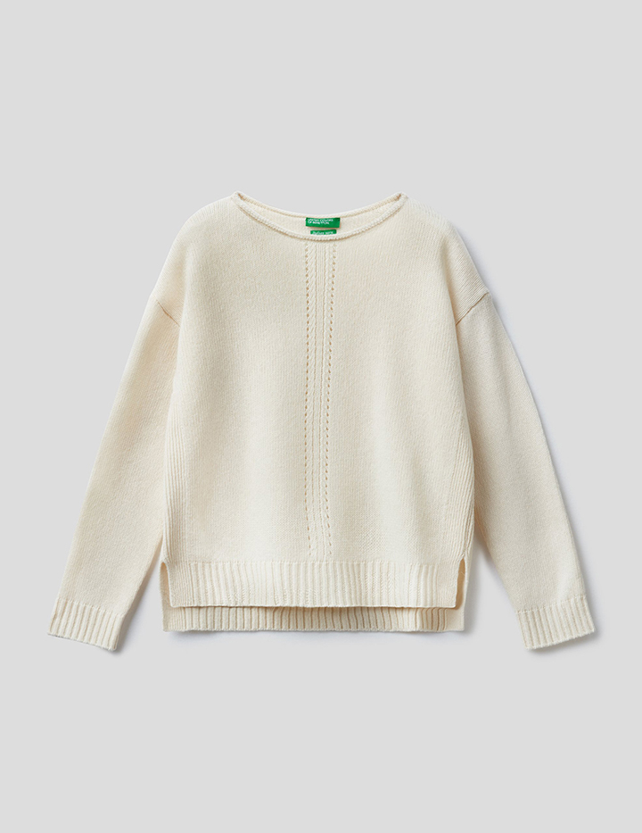 

Джемпер для девочек Benetton цв. белый р.116, 21A_1244C1949