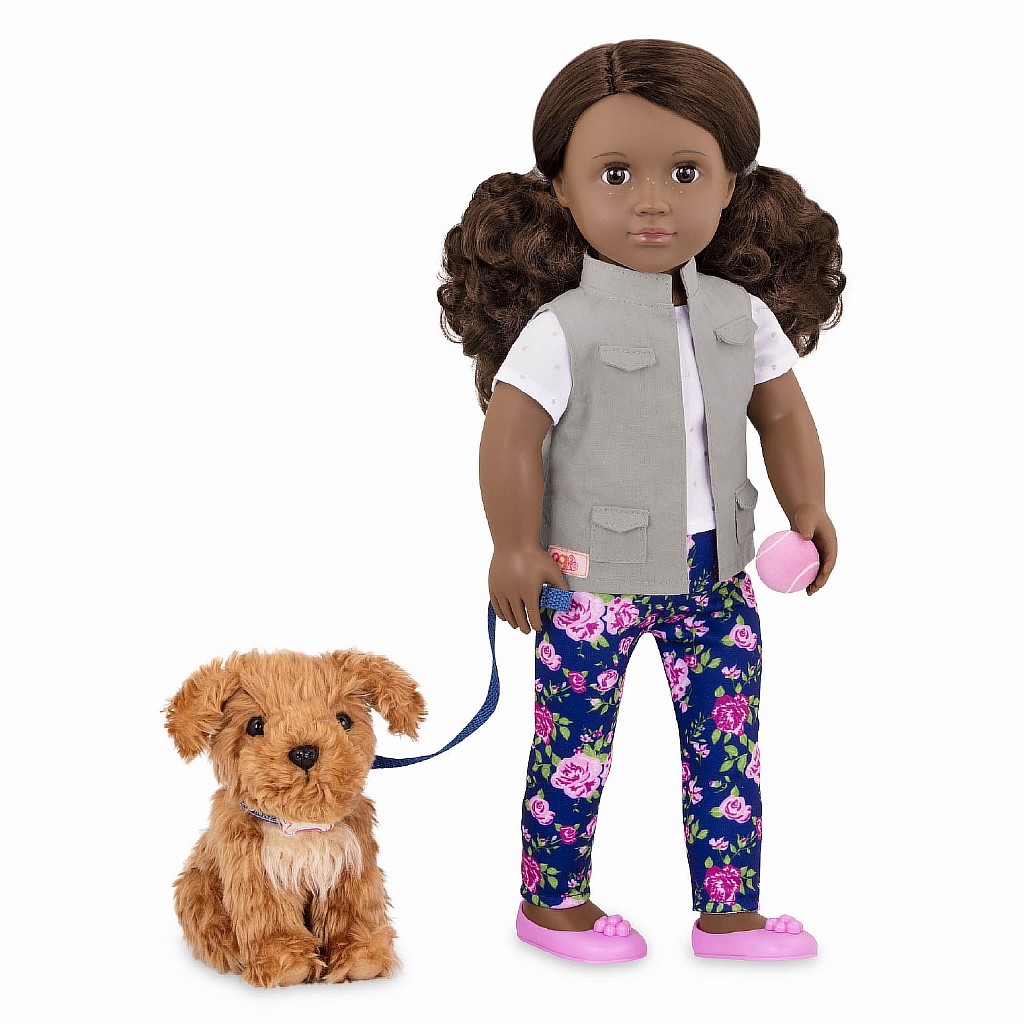 Кукла мулатка Our generation Малия с собакой 46 см OG31202