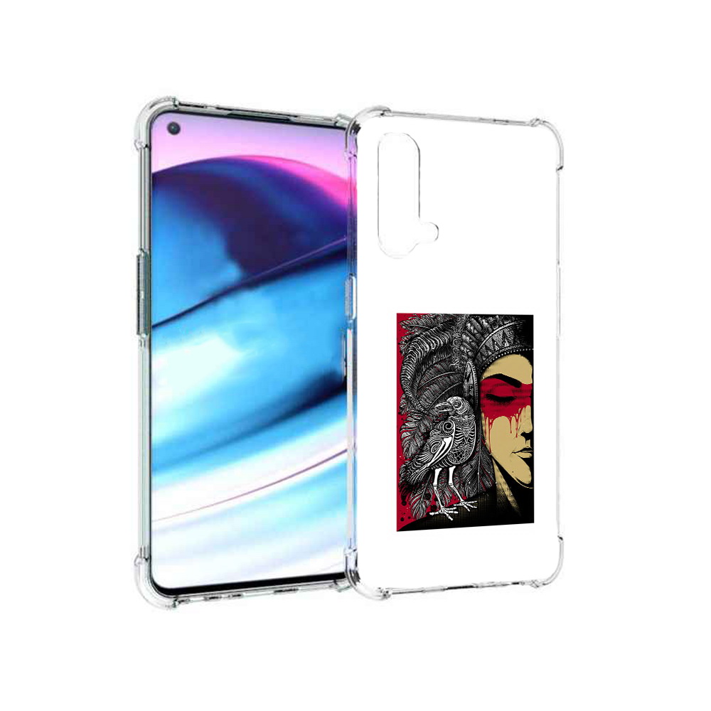 

Чехол MyPads Tocco для OnePlus Nord CE 5G девушка с вороном в абстракции, Tocco
