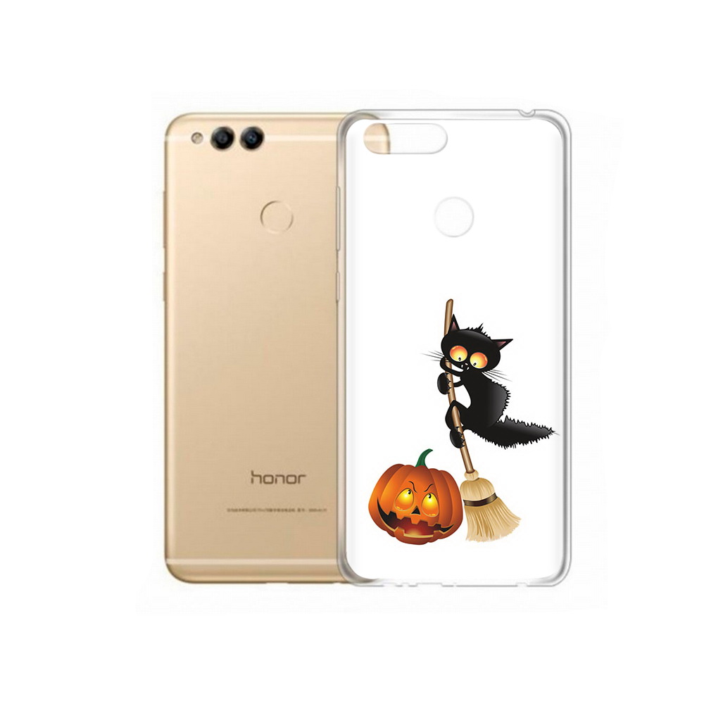 

Чехол MyPads Tocco для Huawei 7X хэлуинский котик (PT94112.65.667), Прозрачный, Tocco