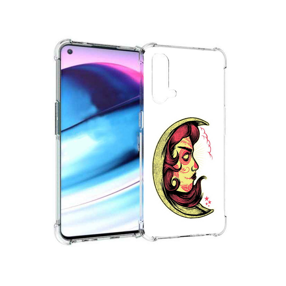 

Чехол MyPads Tocco для OnePlus Nord CE 5G желтый полумесяц с лицом девушки, Tocco