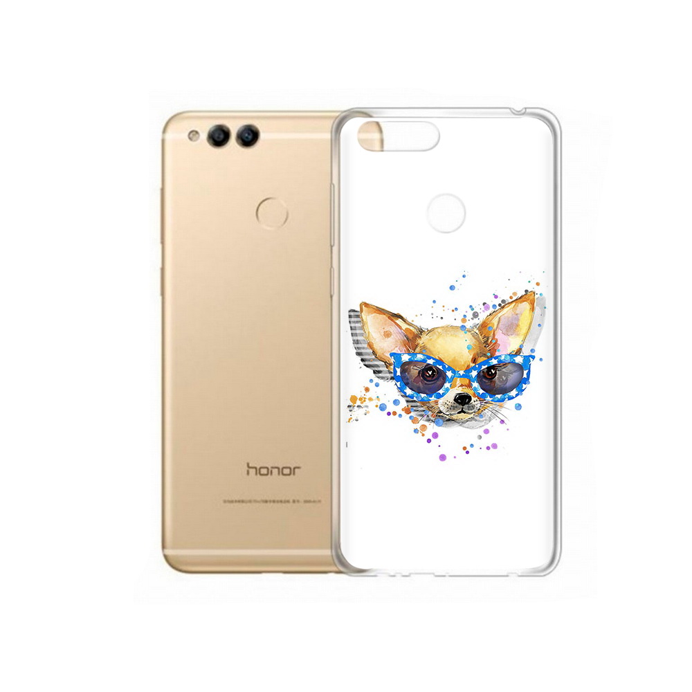 

Чехол MyPads Tocco для Huawei 7X чихуа-хуа в очках (PT94112.65.691), Прозрачный, Tocco