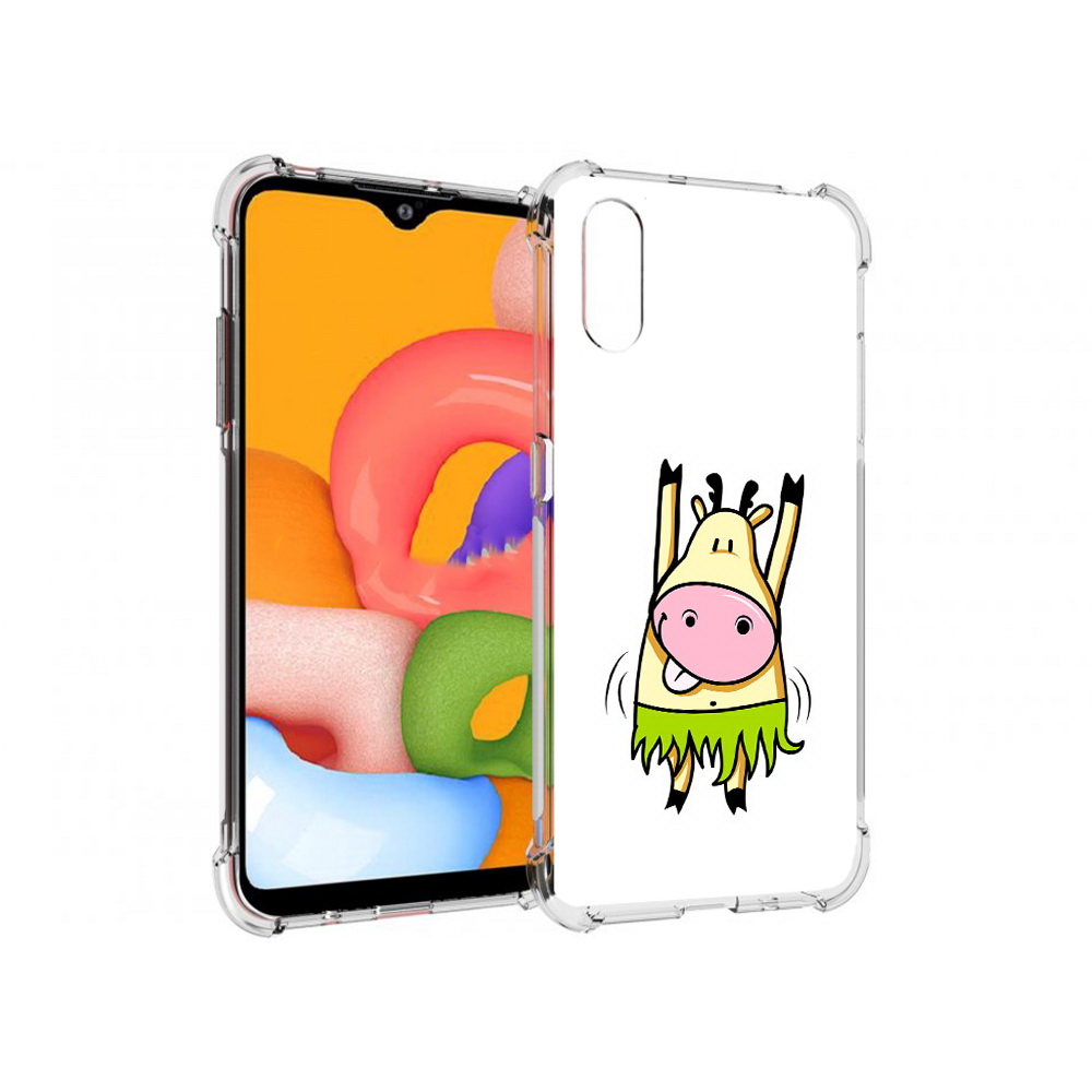 

Чехол MyPads Tocco для Samsung Galaxy A01 Веселая корова (PT144711.509.42), Прозрачный, Tocco