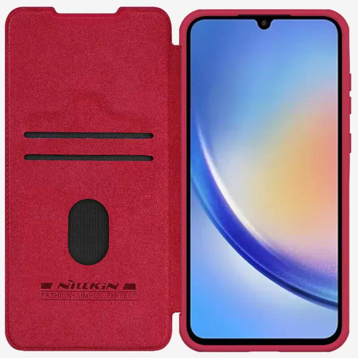 

Кожаный чехол-книжка Nillkin Leather Qin Pro для Samsung Galaxy A55, красный, Leather Qin Pro