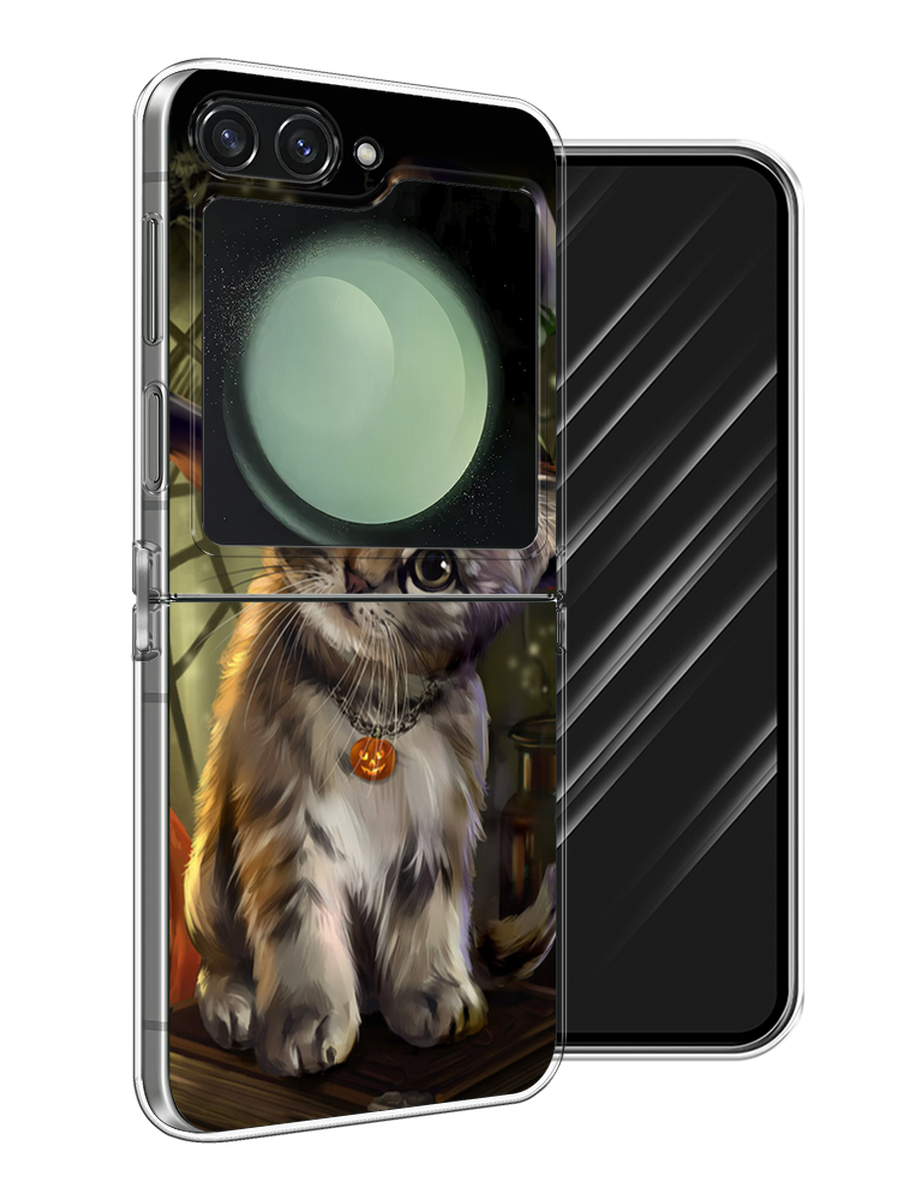 

Чехол Awog на Samsung Galaxy Z Flip 6 "Кот на Хэллоуин", Зеленый;серый, 2109750-1