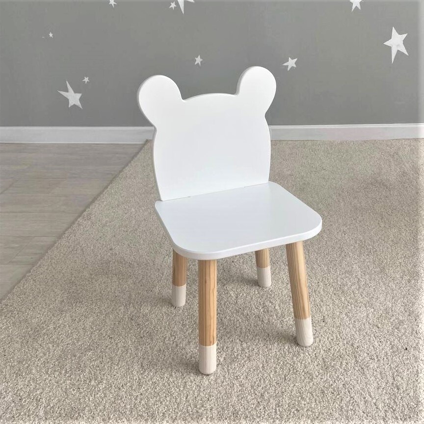 Детский стул DIMDOM kids, мишка, белый