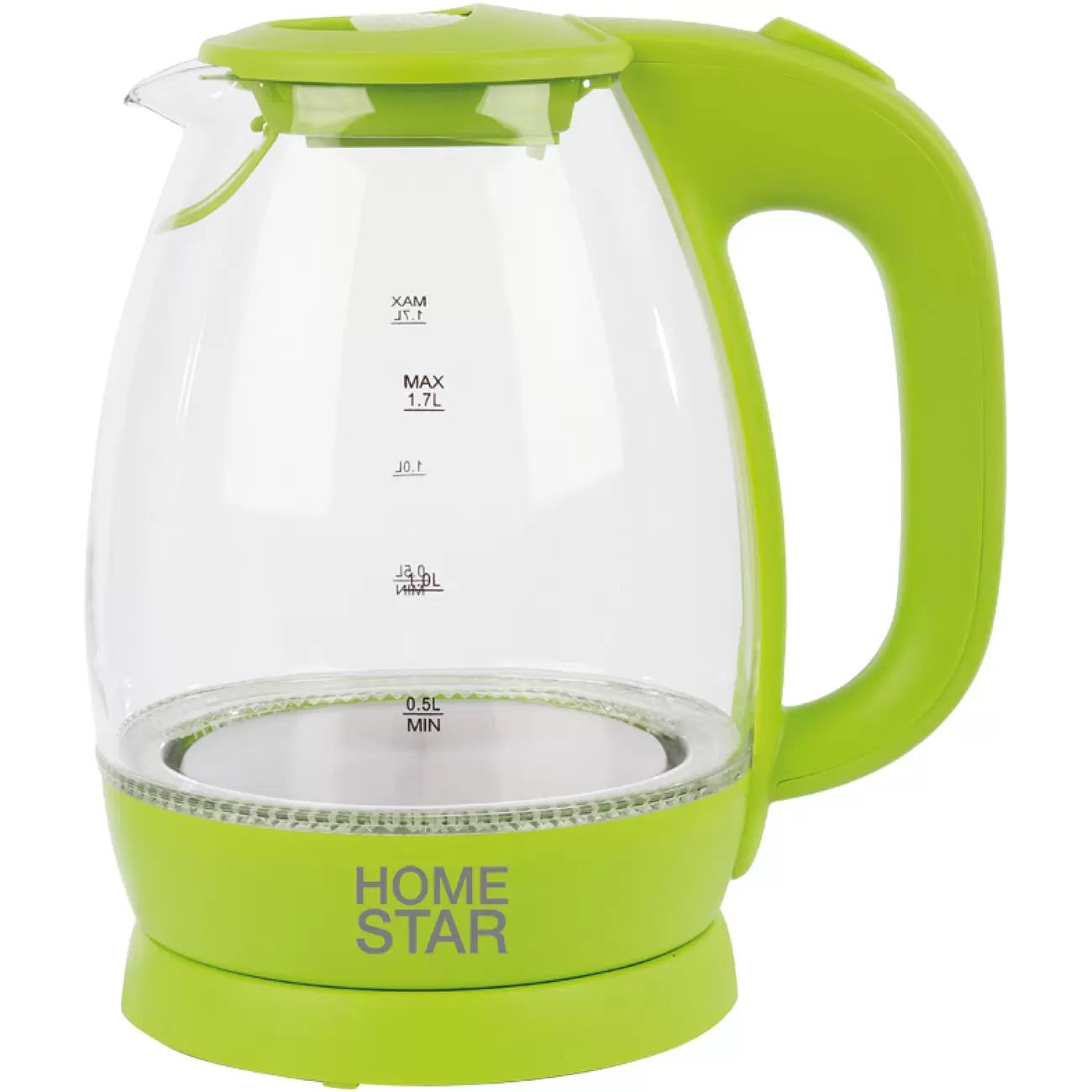 

Чайник электрический HomeStar HS-1012 1.7 л зеленый, прозрачный, HS-1012