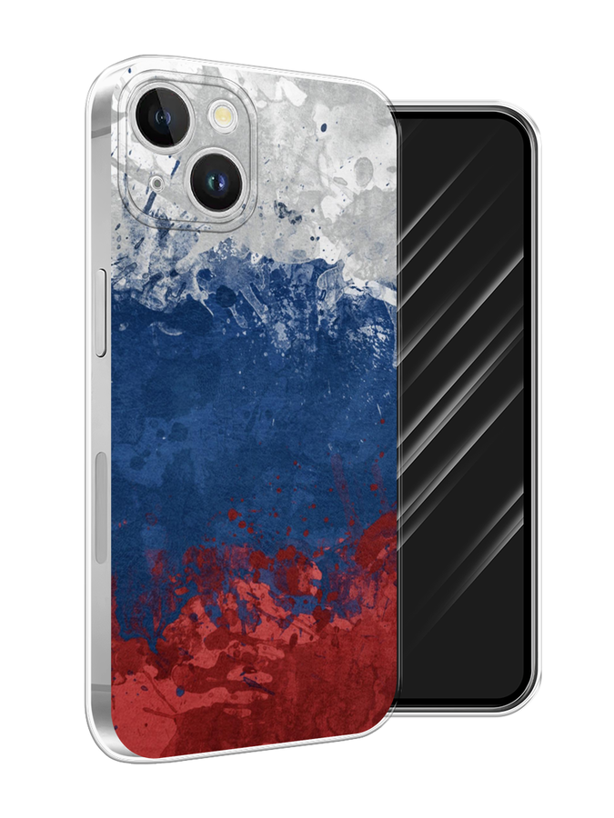 

Чехол Awog на Apple iPhone 15 Plus "Флаг России неровный", Белый;синий;красный, 15650-1