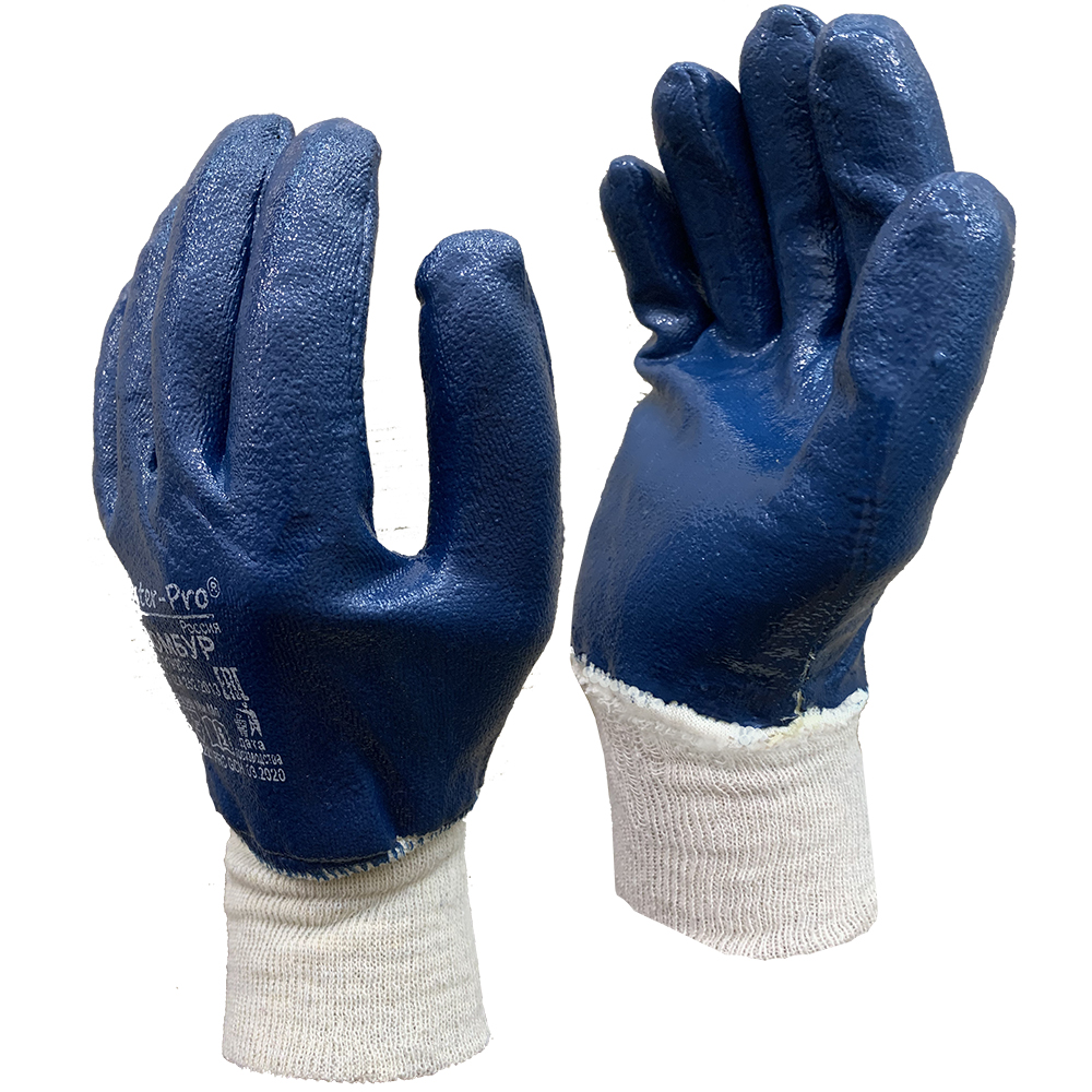 Перчатки рабочие Master-Pro ПОМБУР х/б с нитриловым покрытием, 1 пара полуобливные перчатки с нитриловым покрытием манжета nitras premium р 10 3410p
