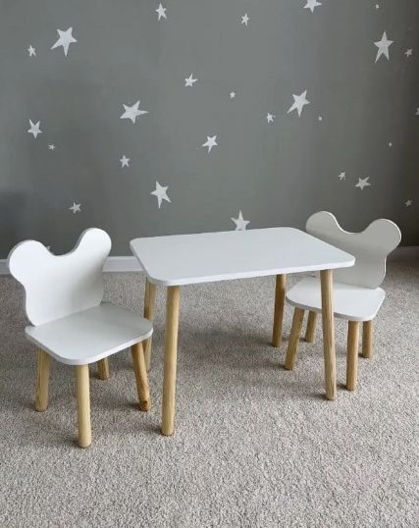 Детский стол и два стула DIMDOM kids, Мишка классика woodville деревянный стол абилин 90