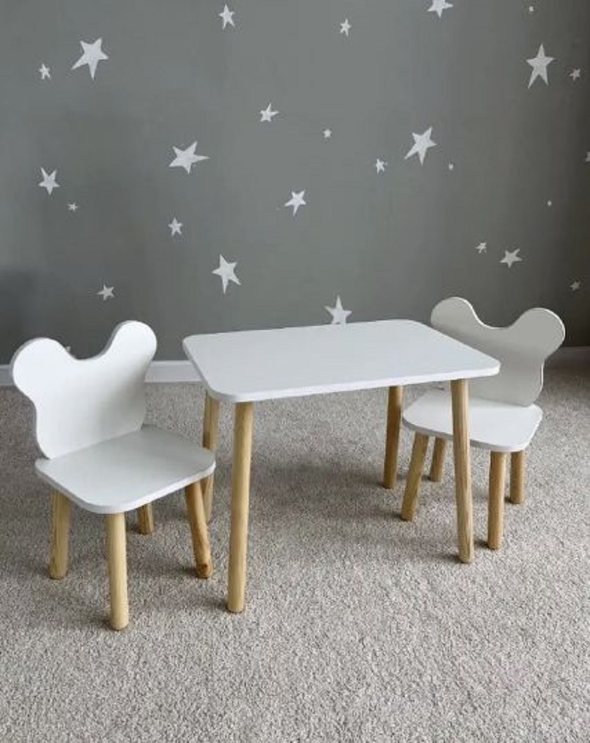 

Детский стол и два стула DIMDOM kids, Мишка классика, Белый, 26001