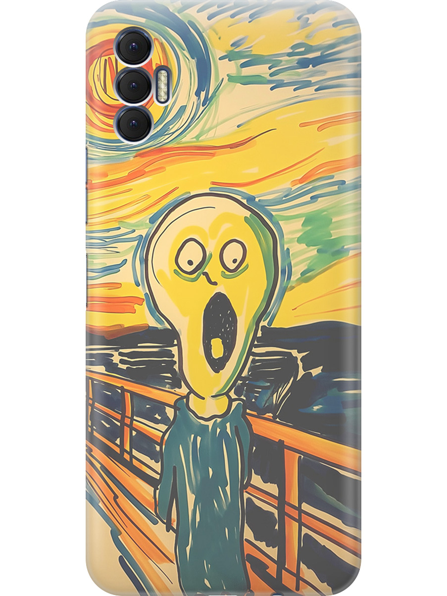 

Силиконовый чехол на Tecno Spark 8P с принтом "Искаженный крик", Прозрачный;желтый;синий, 741736251