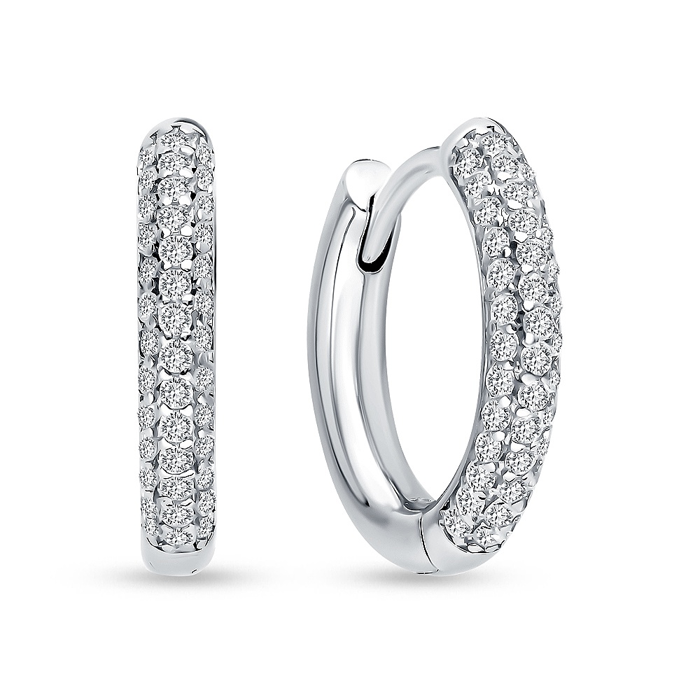 Серьги конго из серебра с фианитом 585Gold 702009308