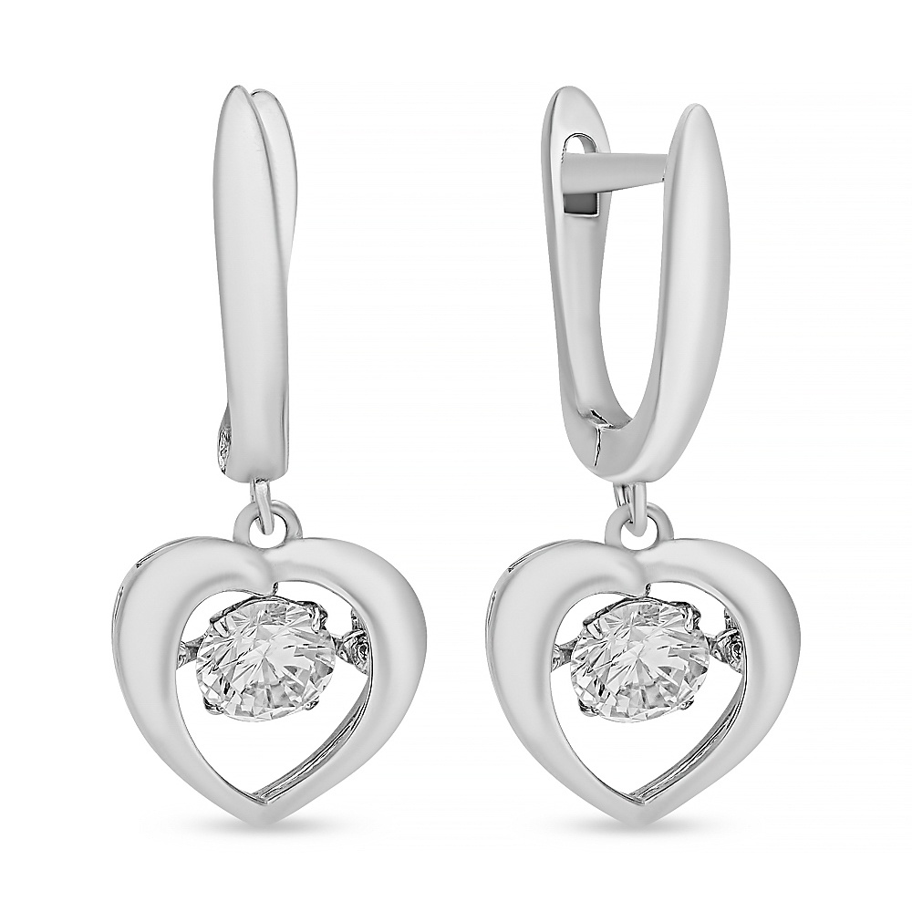 

Серьги подвески из серебра 585Gold 702009246, фианит, 702009246