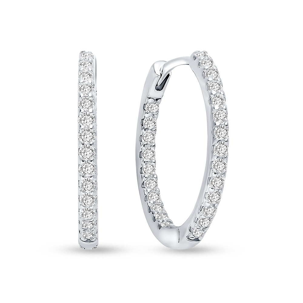 

Серьги конго из серебра 585Gold 702009247, фианит, 702009247