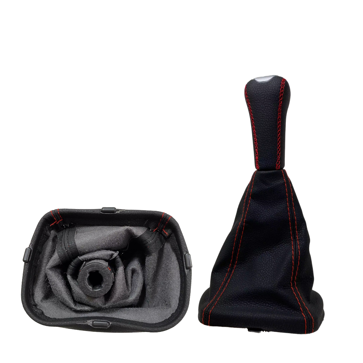 Ручка КПП Mertsavto с чехлом PREMIUM на ВАЗ-2113,2114,2115 ( Лада,Lada) с красной строчкой