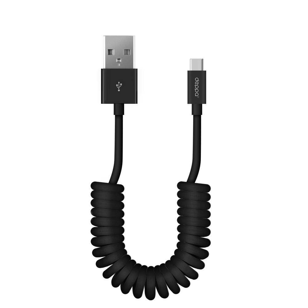 Дата-кабель USB - Type-C, витой, 1.5м, черный, крафт, Deppa