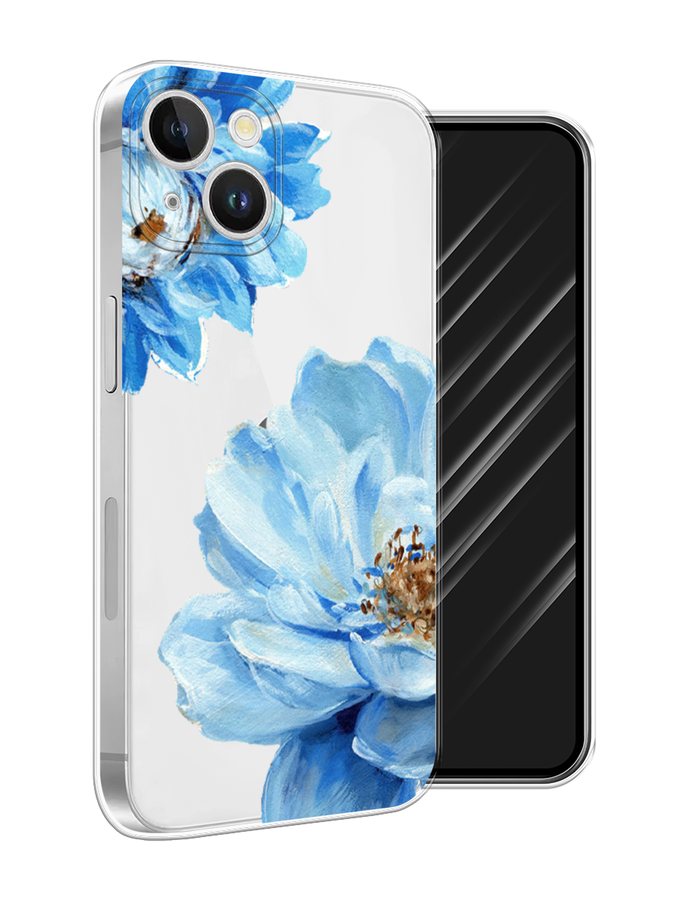 

Чехол Awog на Apple iPhone 15 Plus "Голубые клематисы", Голубой, 15650-1