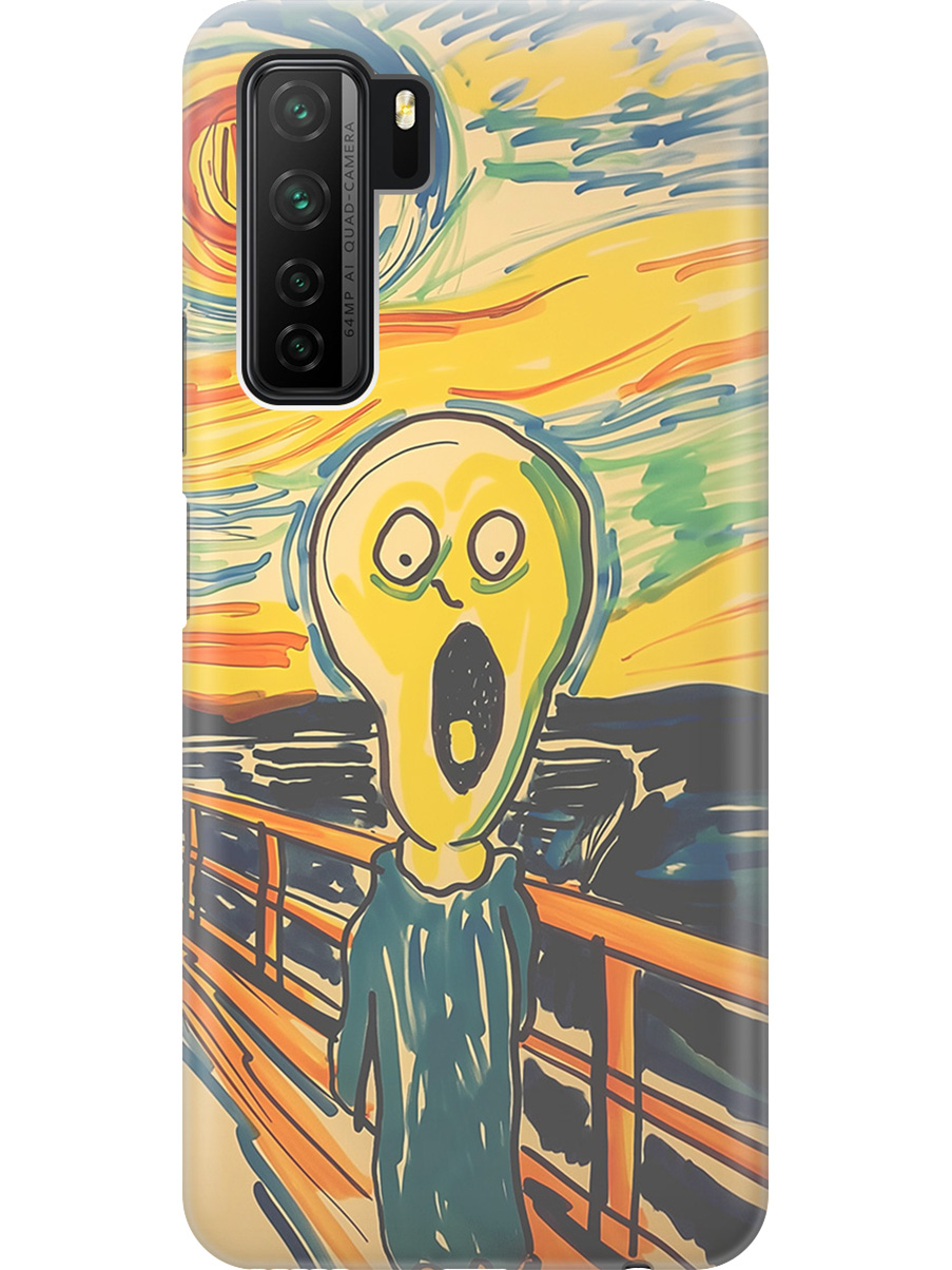 

Силиконовый чехол на Honor 30S, Huawei Nova 7 SE с принтом "Искаженный крик", Прозрачный;желтый;синий, 722946151
