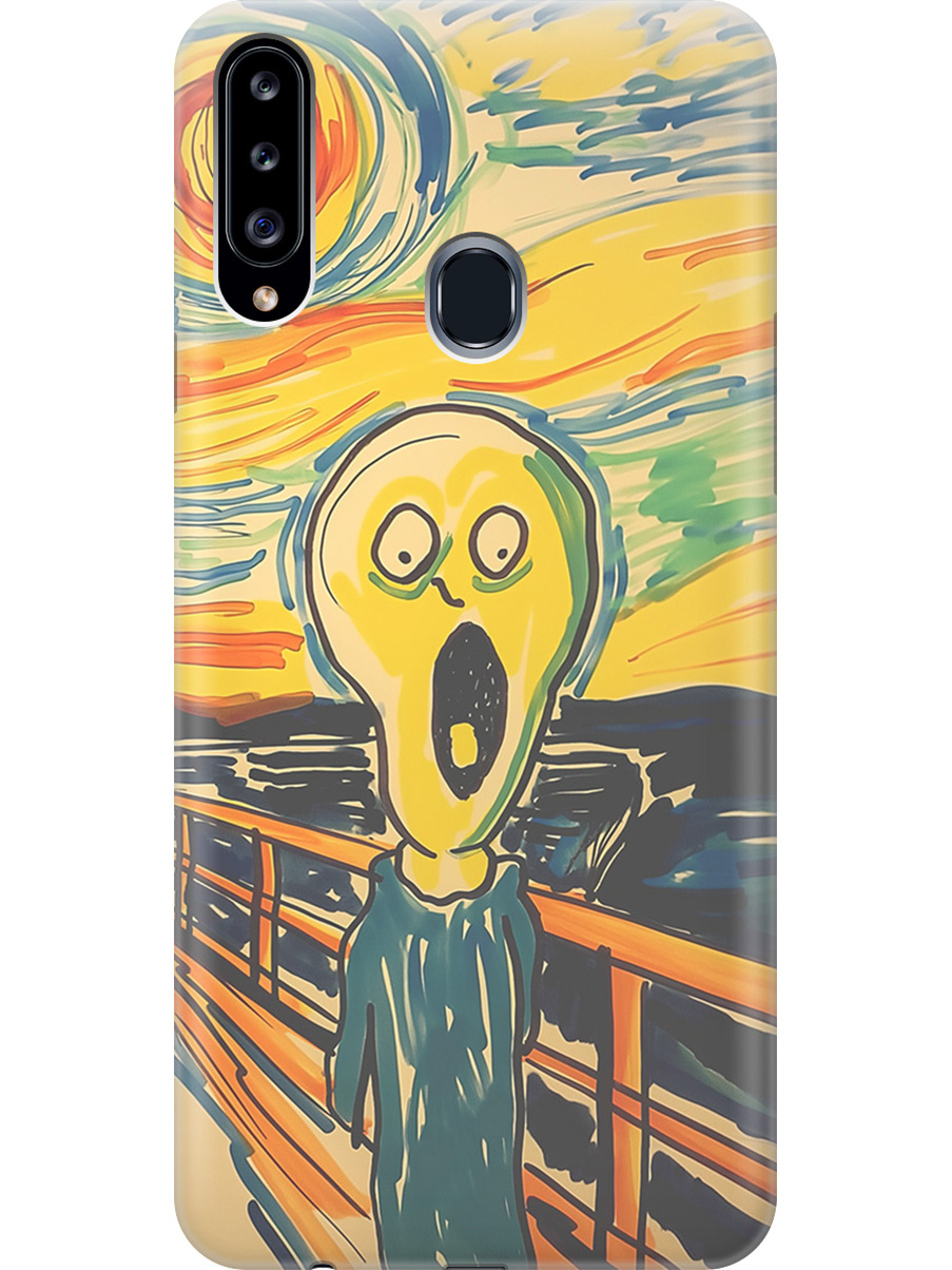 

Силиконовый чехол на Samsung Galaxy A20s с принтом "Искаженный крик", Прозрачный;желтый;синий, 722003351