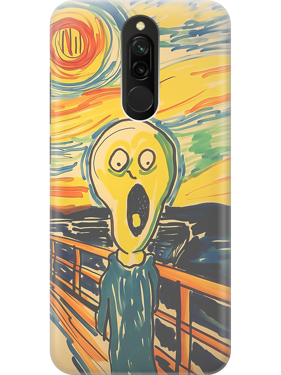 

Силиконовый чехол на Xiaomi Redmi 8 с принтом "Искаженный крик", Прозрачный;желтый;синий, 722204551