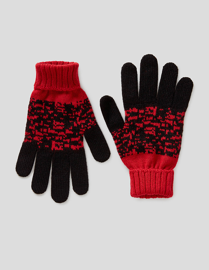 

Перчатки для мальчиков Benetton цв. красный р.14, 21A_1270Q0441