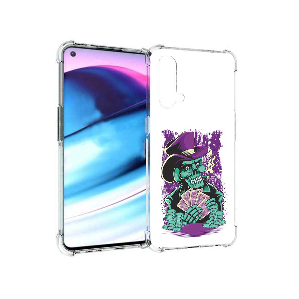 

Чехол MyPads Tocco для OnePlus Nord CE 5G зеленый череп с картами (PT227196.126.361), Tocco