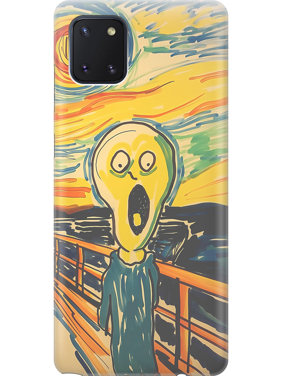 

Силиконовый чехол на Samsung Galaxy Note 10 Lite с принтом "Искаженный крик", Прозрачный;желтый;синий, 722694851