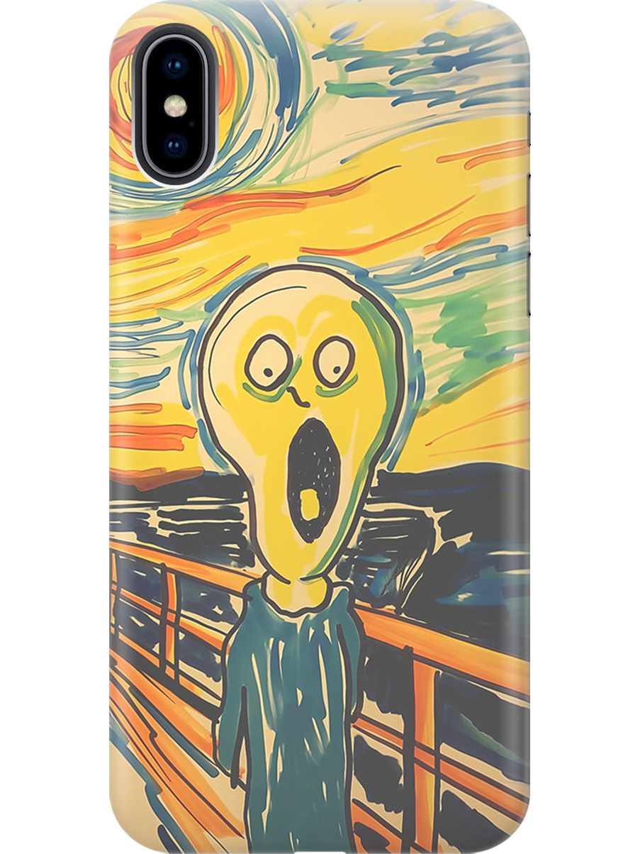 

Силиконовый чехол на Apple iPhone Xs/X с принтом "Искаженный крик", Прозрачный;желтый;синий, 715365451