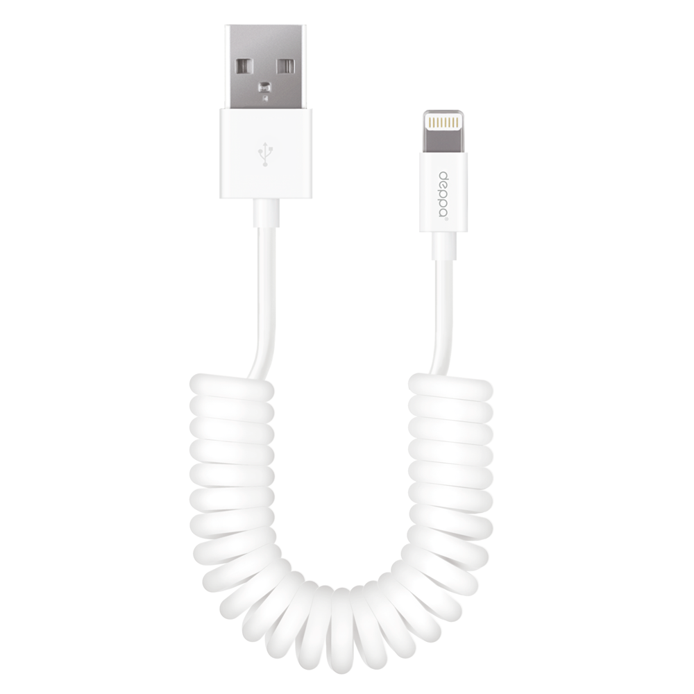 Дата-кабель USB - Lightning, витой, 1.5м, белый, крафт, Deppa