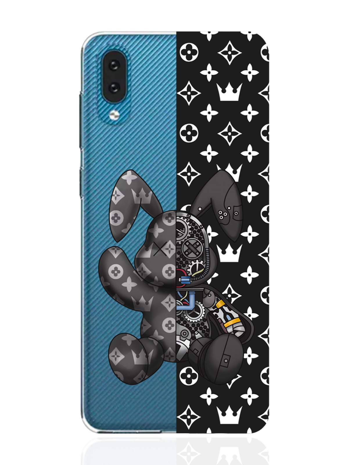 

Чехол MustHaveCase для Samsung Galaxy A02 Bunny Черный прозрачный, Прозрачный;черный;белый, Samsung Galaxy A02 Bunny Черный