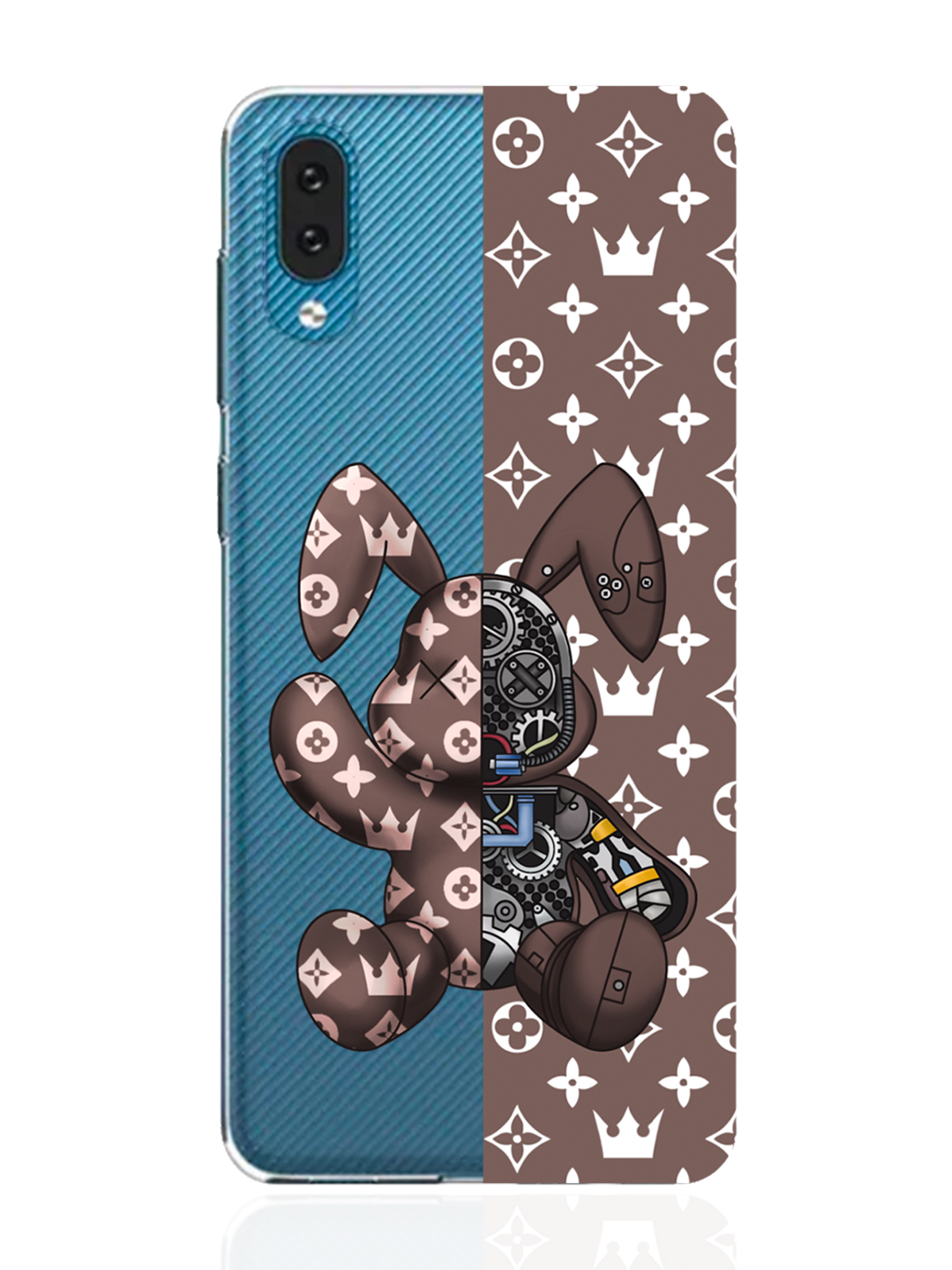 фото Чехол musthavecase для samsung galaxy a02 bunny коричневый прозрачный