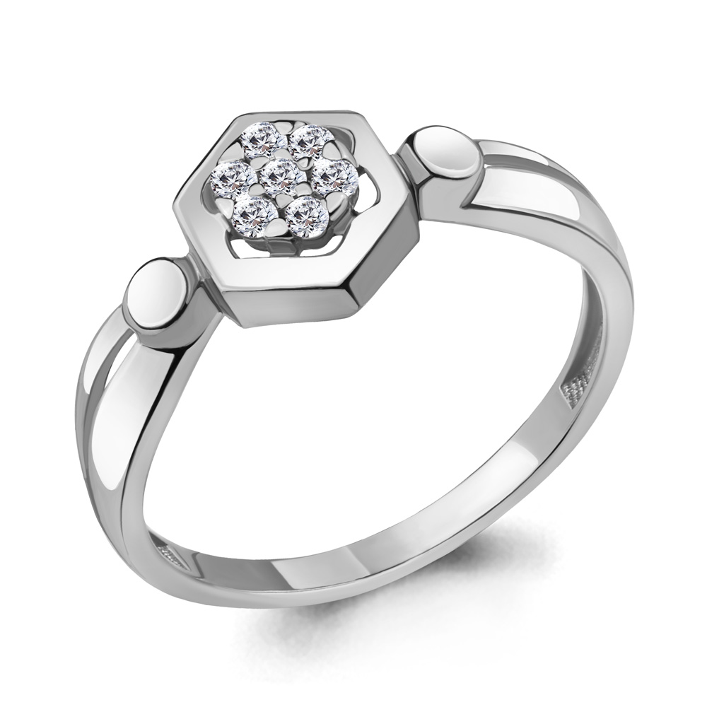 

Кольцо из серебра с фианитом р. 19 Aquamarine 68529А_925_р, 68529А_925_р