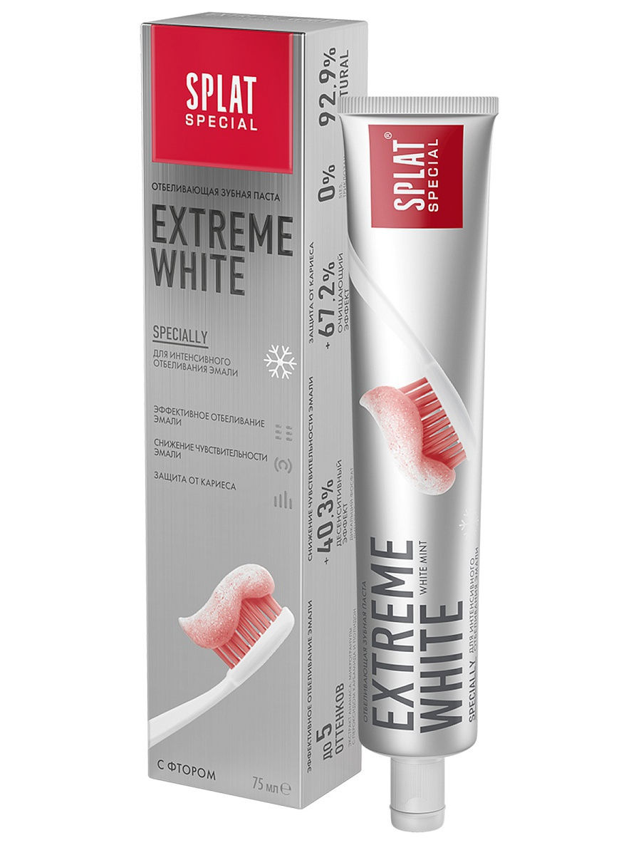 Зубная паста SPLAT Special EXTREME WHITE, отбеливающая 75 мл