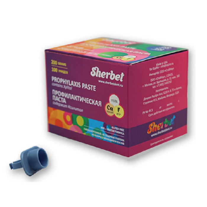 фото Зубная паста sherbet prophylaxis paste, вкус ассорти, зернистость крупная, 200 мл