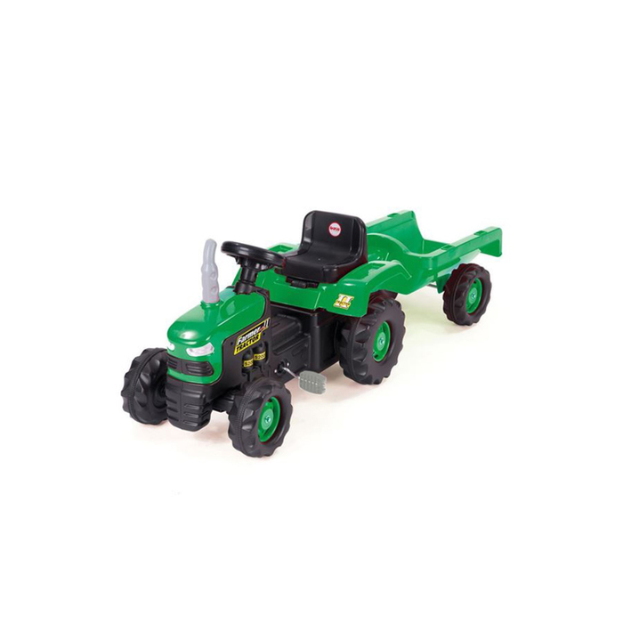 Трактор педальный Dolu с прицепом, зелёно-чёрный