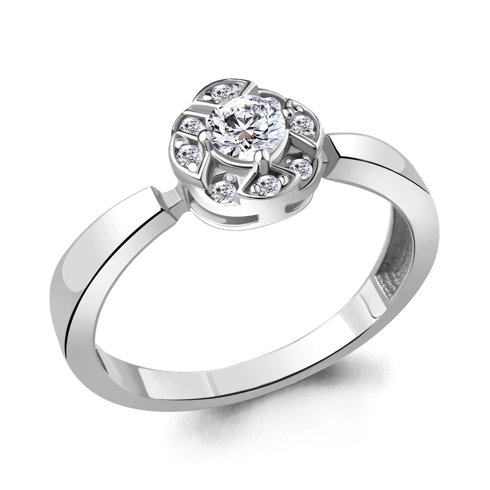

Кольцо из серебра с фианитом р. 16,5 Aquamarine 68540А_925_р, 68540А_925_р