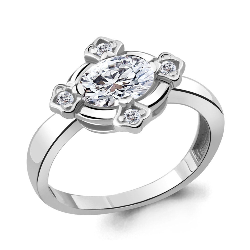 

Кольцо из серебра с фианитом р. 19 Aquamarine 68544А_925_р, 68544А_925_р