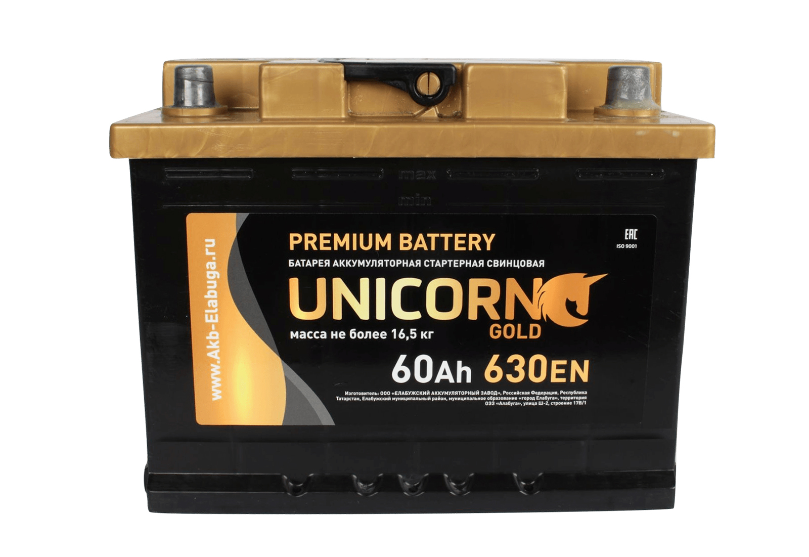 Аккумуляторная батарея UNICORN Gold 6СТ60 обратная