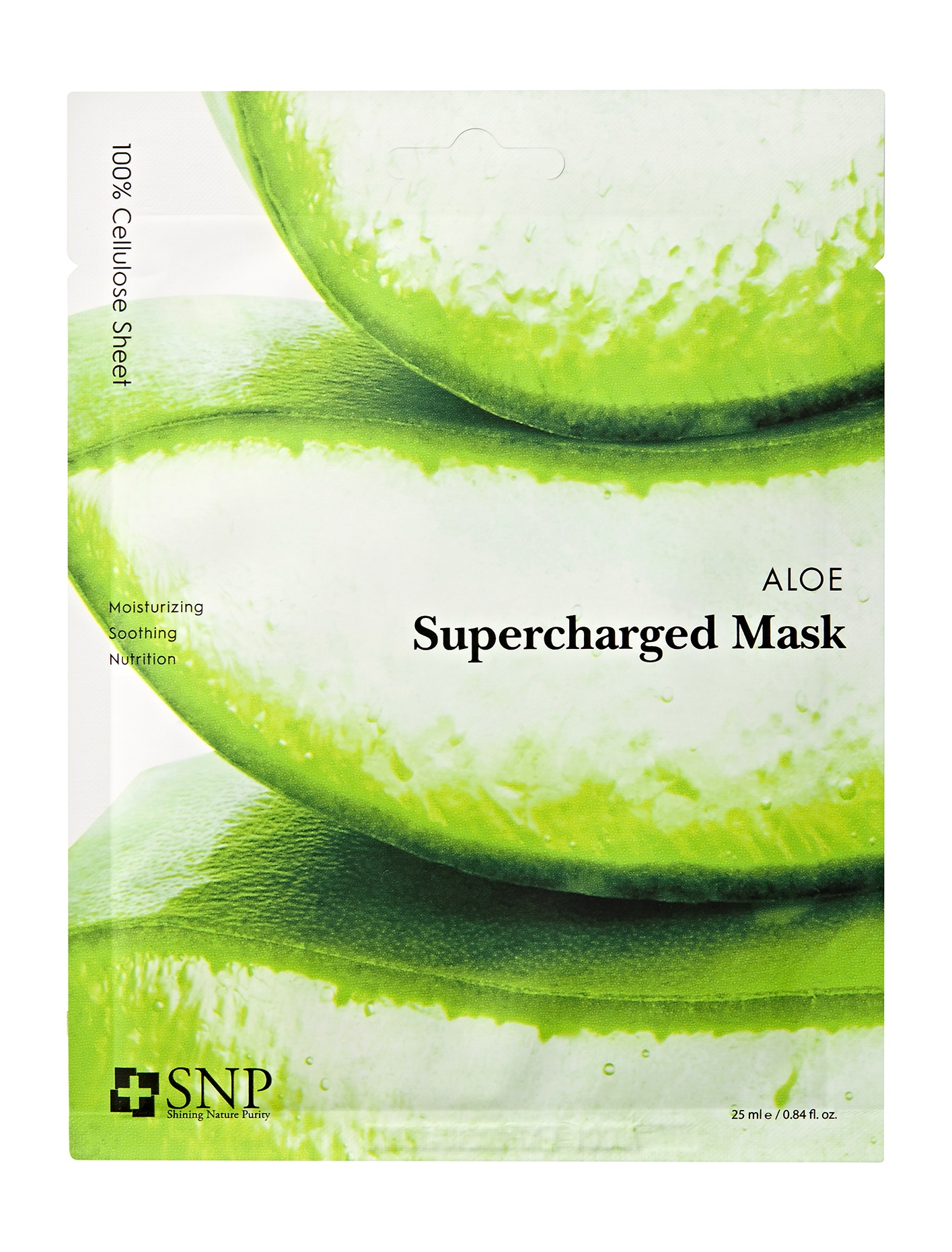 фото Успокаивающая тканевая маска для лица snp aloe supercharged mask