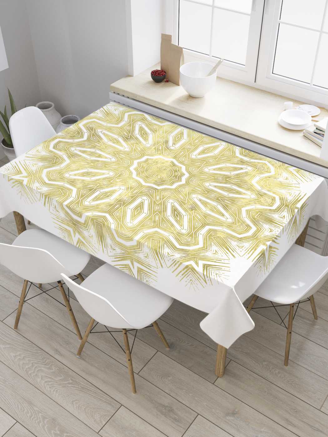 

Скатерть прямоугольная JoyArty "Золотое солнышко" из оксфорда, 120x145 см, Золотое солнышко