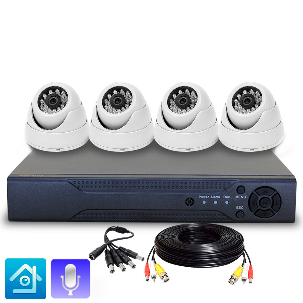 Комплект видеонаблюдения AHD 5Мп Ps-Link KIT-A504HDMX / 4 камеры / с записью звука втулка задняя dream bike 36 отверстий под трещотку old 135 под эксцентрик под диск ось 3 8