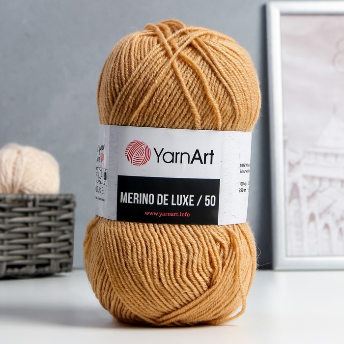 

Пряжа YarnArt Merino de luxe 50 50% шерсть, 50% акрил 280м/100г 511, Бежевый